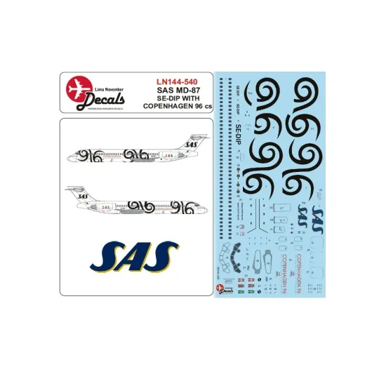 Lima November Decals 144-540 1/144 Sas Md87 Se-dip In Copenhagen 96 Scheme