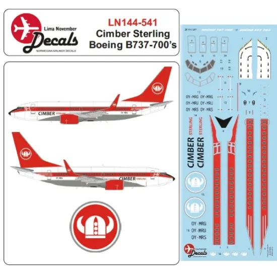 Lima November Decals 144-541 1/144 Cimber Sterling B737-700s