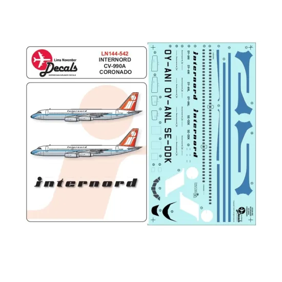 Lima November Decals 144-542 1/144 Internord Convair Cv990a