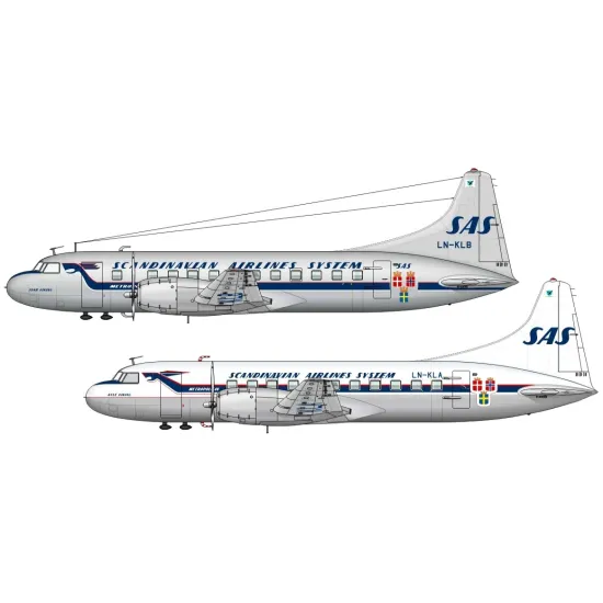 Lima November Decals 144-544 1/144 Sas Convair Cv440 2 Early Schemes