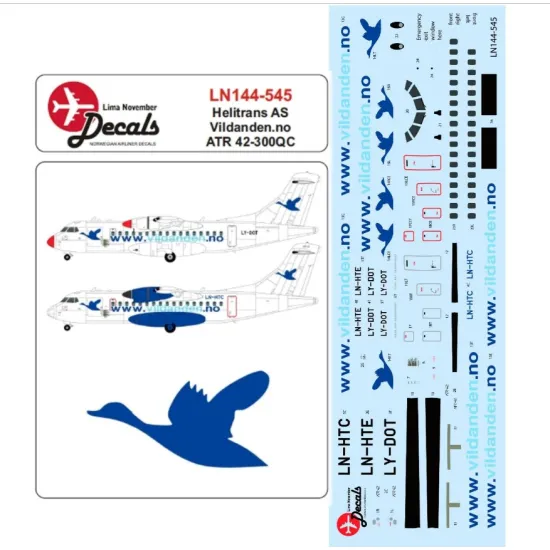 Lima November Decals 144-545 1/144 Helitrans As Vildanen Atr 42-300qs