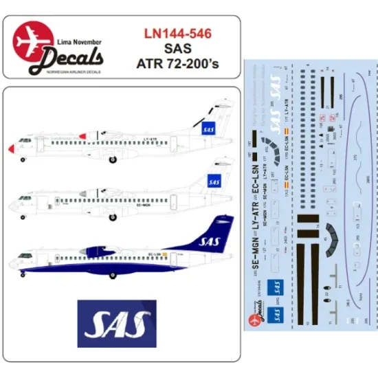 Lima November Decals 144-546 1/144 Sas Atr72s Including Ec-lsn In Azul Colours