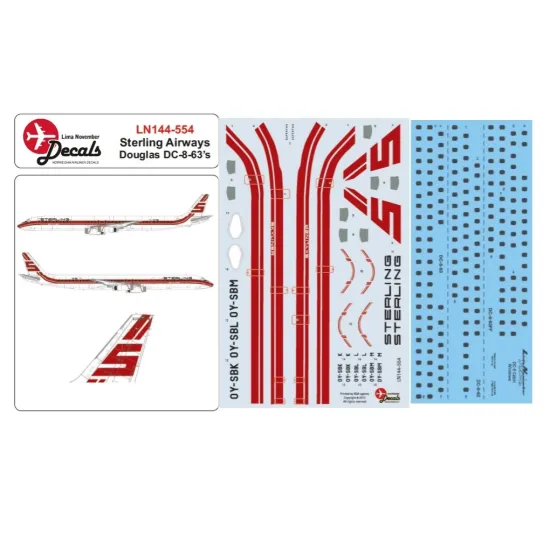 Lima November Decals 144-554 1/144 Sterling Dc-8-63s