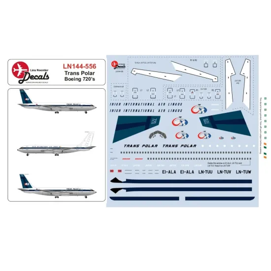 Lima November Decals 144-556 1/144 Trans-polar Boeing 720
