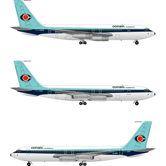 Lima November Decals 144-555 1/144 Conair Boeing 720/720bs