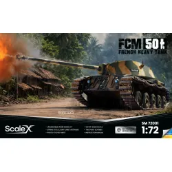 Scalex Sm-72001 1/72 Fcm 50t French Heavy Tank Scale Model Kit For Scale X