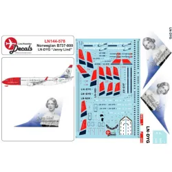 Lima November Decals 144-578 1/144 Norwegian B737-800 Ln-dyg Jenny Lind