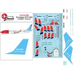 Lima November Decals 144-580 1/144 Norwegian B737-800 Ln-nge Unicef