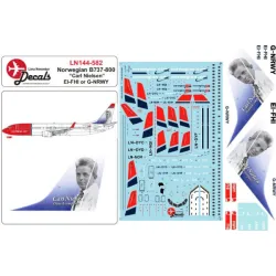 Lima November Decals 144-582 1/144 Nnorwegian B737-800 Ei-fhi/G-nrwy Carl Nielsen
