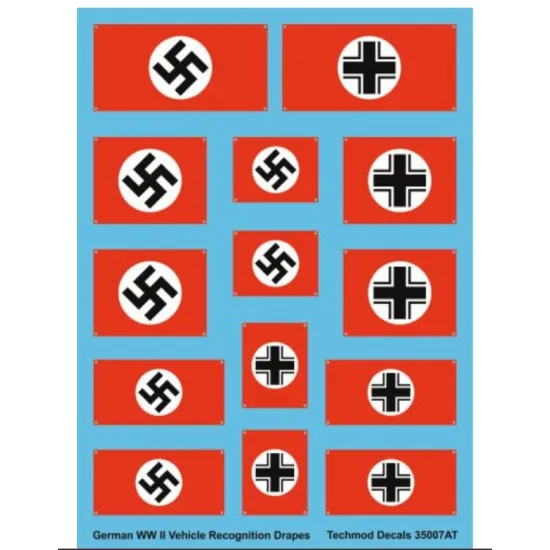 Techmod 35007 1/35 Decal For German Ww Ii Vehicle Recognition Drapes
