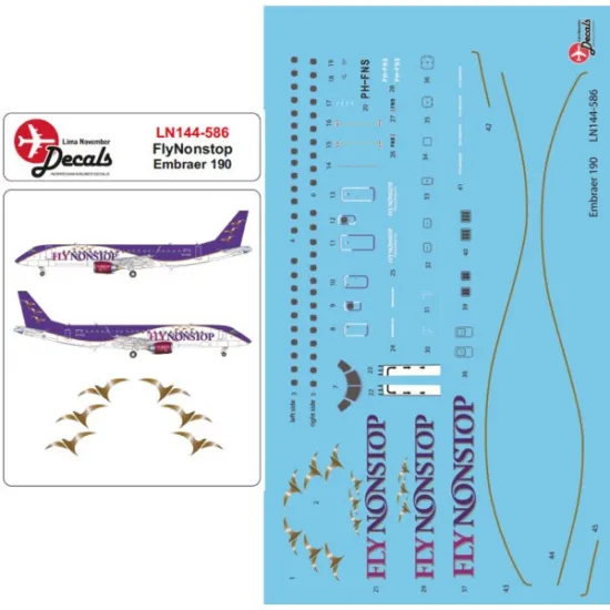 Lima November Decals 144-586 1/144 Fly Nonstop Embraer Emb190