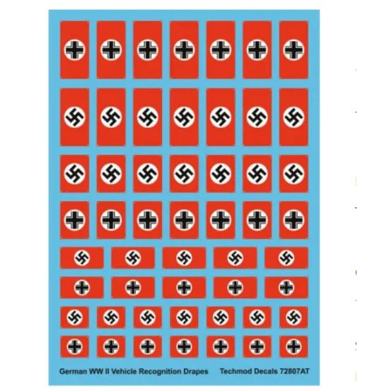 Techmod 72807 1/72 Decal For German Ww Ii Vehicle Recognition Drapes