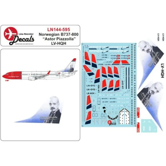 Lima November Decals 144-595 1/144 Norwegian Air Argentina B737-800 Lv-hqh