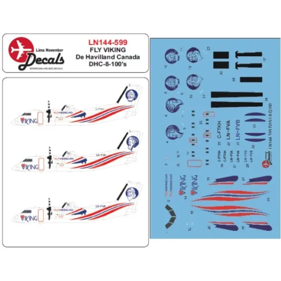 Lima November Decals 144-599 1/144 Fly Viking Dhc-8-100s
