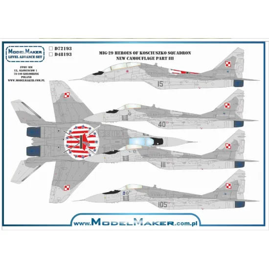 Model Maker D48193 1/48 Mig-29 Heroes Of Kosciuszko New Paint Scheme Part Iii
