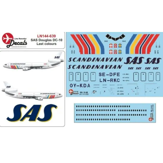 Lima November Decals 144-639 1/144 Sas Douglas Dc-10 In Rainbow Colours