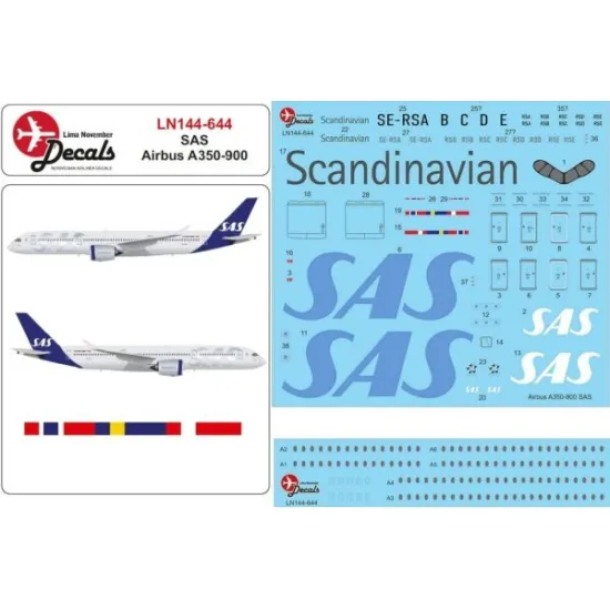Lima November Decals 144-644 1/144 Sas Airbus A350-900