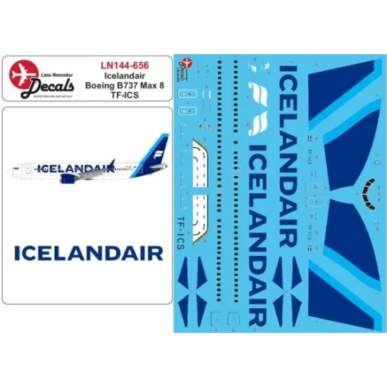 Lima November Decals 144-656 1/144 Icelandair Boeing B737 Max 8 Tf-ics
