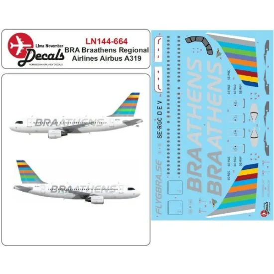 Lima November Decals 144-664 1/144 Bra Braathens Regional A319