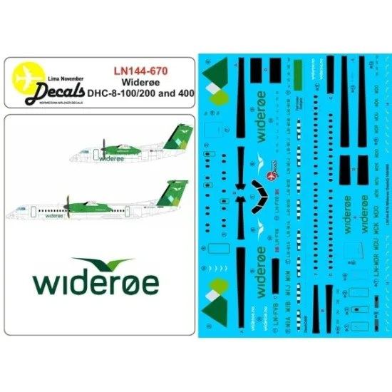 Lima November Decals 144-670 1/144 Wideroe Dhc-8-100/400
