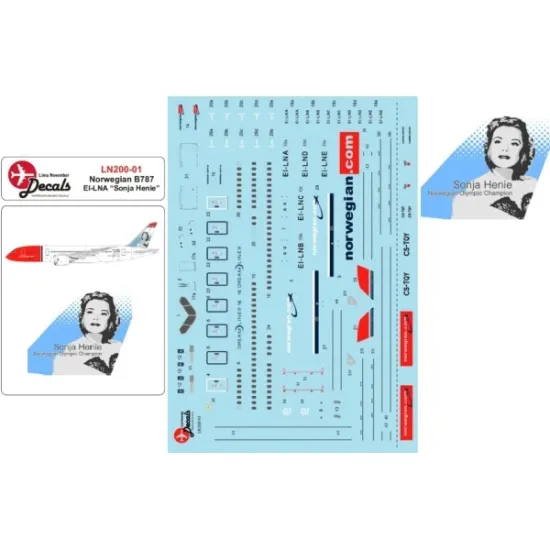Lima November Decals 200-01 1/200 Norwegian B787 Ei-lna Sonja Henie