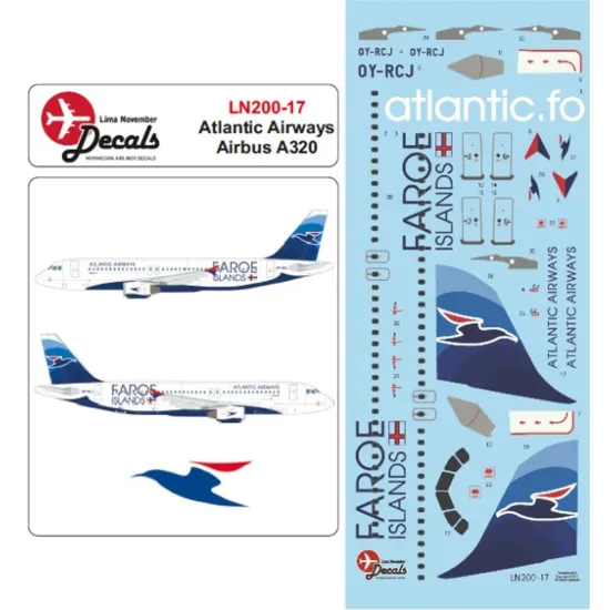 Lima November Decals 200-17 1/200 Atlantic Airways Airbus A320
