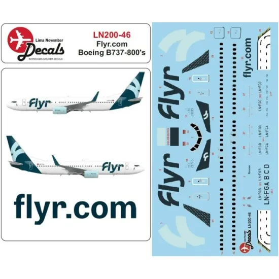 Lima November Decals 200-46 1/200 Flyr B737-800