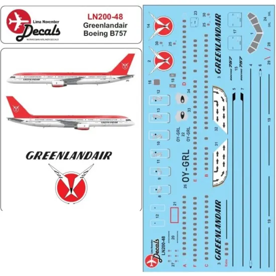Lima November Decals 200-48 1/200 Greenlandair B757