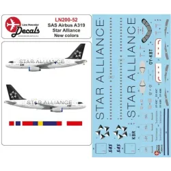 Lima November Decals 200-52 1/200 Sas A319 New Star Alliance Cs