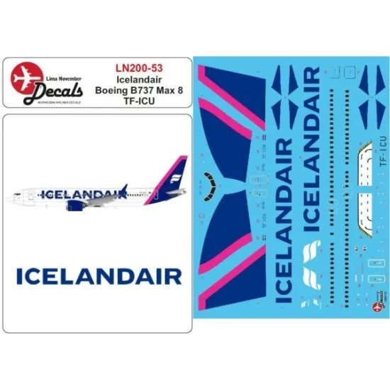 Lima November Decals 200-53 1/200 Icelandair B737 Max 8 Tf-icu