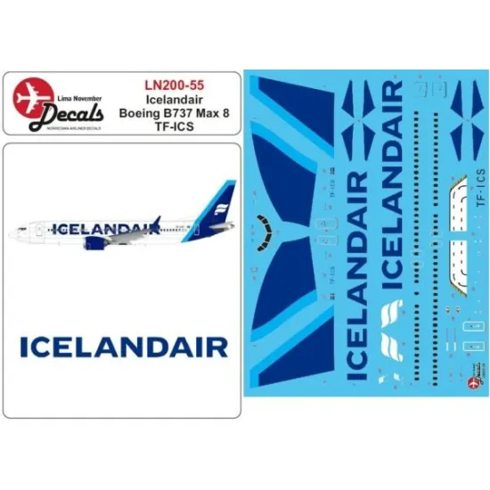 Lima November Decals 200-55 1/200 Icelandair B737 Max 8 Tf-ics