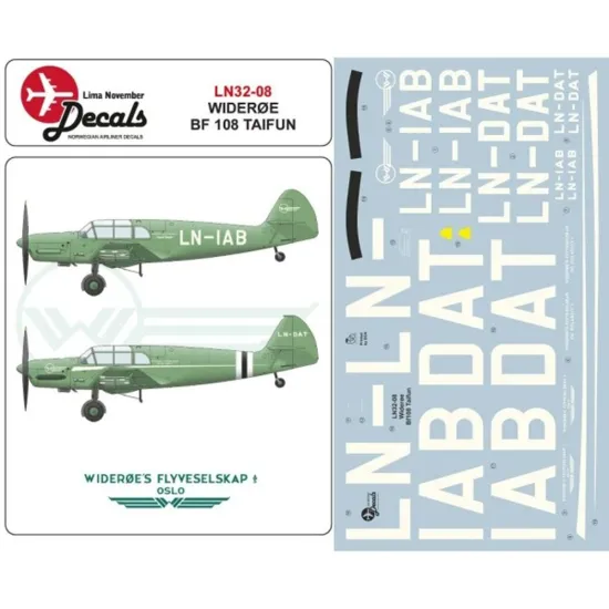 Lima November Decals 32-08 1/32 Wideroe Bf-108 Taifun
