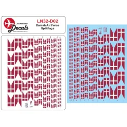 Lima November Decals 32-d02 1/32 Royal Danish Air Force Splitflags