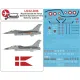 Lima November Decals 32-d06 1/32 Rdaf F-16 In Early Colors 1980-2002