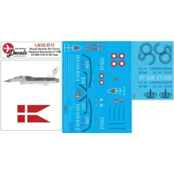 Lima November Decals 32-d11 1/32 Royal Danish Air Force F-16b H.k.h.50 Years