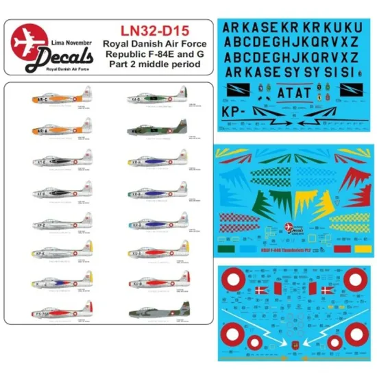 Lima November Decals 32-d15 1/32 Royal Danish Air Force F-84e/G Middle Period