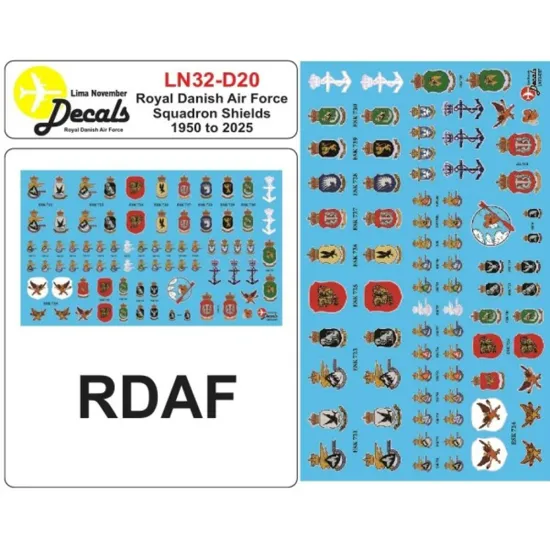 Lima November Decals 32-d20 1/32 Rdaf Squadron Shields