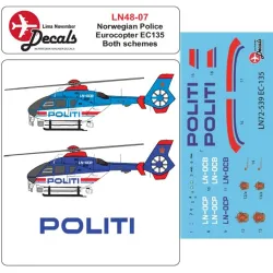 Lima November Decals 48-07 1/48 Norwegian Police Ec135