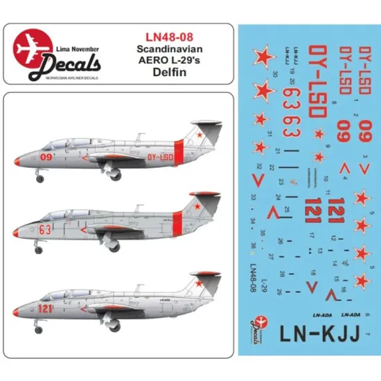 Lima November Decals 48-08 1/48 Scandinavian Aero L-29s