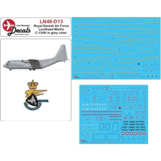 Lima November Decals 48-d13 1/48 Royal Danish Air Force C130h New Colors