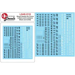 Lima November Decals 48-d18 1/48 Royal Danish Air Numbers And Letters