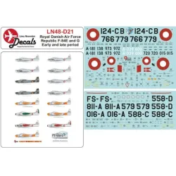 Lima November Decals 48-d21 1/48 Royal Danish Air F-84e/G Early And Late Period