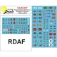 Lima November Decals 48-d27 1/48 Rdaf Squadron Shields