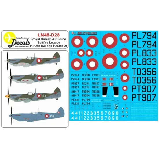 Lima November Decals 48-d28 1/48 Rdaf Spitfire Legacy All Schemes