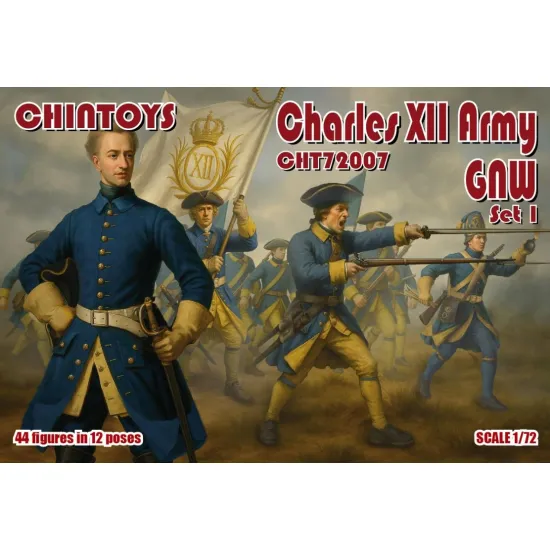 Chintoys Cht72007 1/72 Charles Xii Army Set 1 44 Figures 12 Poses