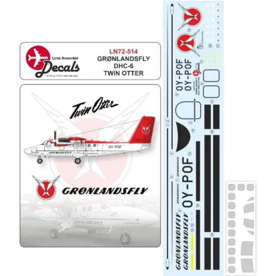 Lima November Decals 72-515 1/72 Greenlandair Dhc-6 Old Cs Includes Windows Masks