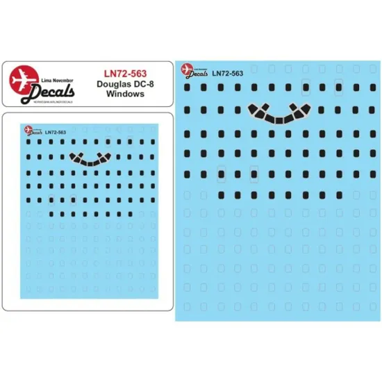 Lima November Decals 72-563 1/72 Dc-8 Windows, Enough For All Dc-8 Models