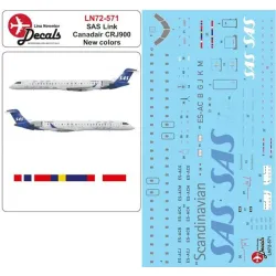 Lima November Decals 72-571 1/72 Sas Crj-900 In The New Scheme