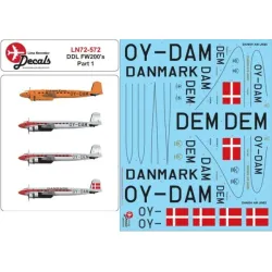 Lima November Decals 72-572 1/72 Ddl Fw200 Condor Part 1 With Masks For Windows