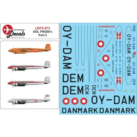 Lima November Decals 72-573 1/72 Ddl Fw200 Condor Part 2 With Masks For Windows